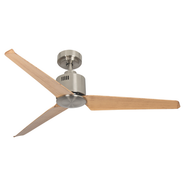 Satin Nickle with Brown Wood Blades, No Light